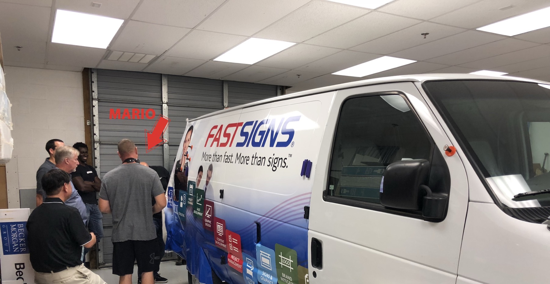 Commercial lettering install